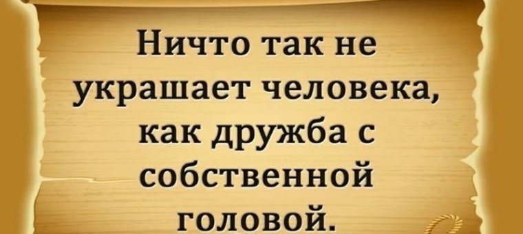 Ничто так не украшает человека как дружба с собственной головой картинки