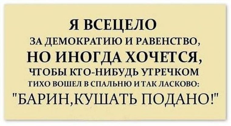 Бывшая подала. Я всецело за демократию и равенство но иногда. Демотиватор барин. Фраза про барина. Барин кушать подано.