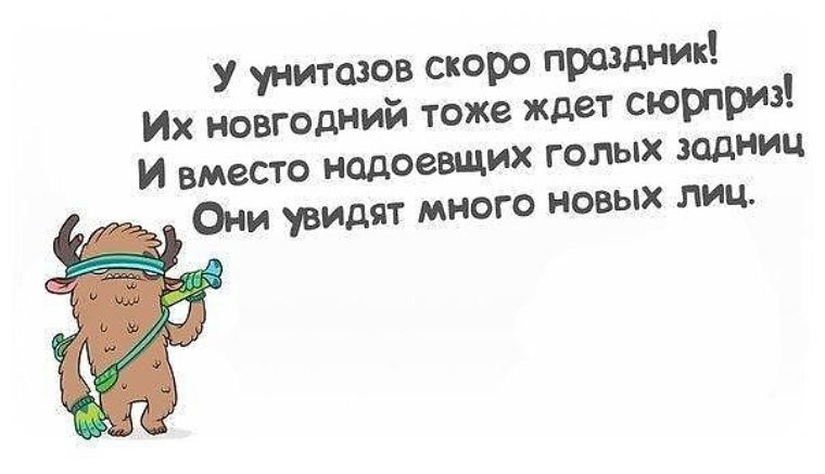 Быстрее тоже. У унитазов скоро праздник. У унитазов скоро праздник их новогодний. У унитазов скоро праздник их новогодний тоже ждет сюрприз. У унитазов тоже скоро праздник.