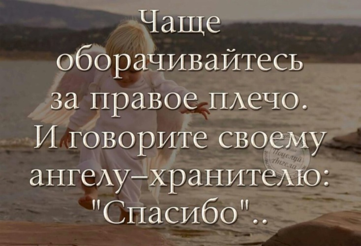 Ни разу не оглянувшись. У каждого есть свой ангел хранитель. У каждого свой ангел хранитель. Почаще оборачивайтесь и говорите своему Ангелу хранителю благодарю. Чаще говорите своему Ангелу-хранителю спасибо.