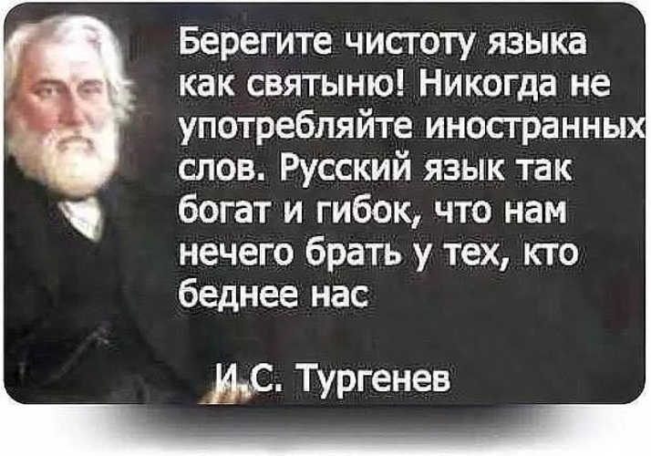 Высказывание о языке и пример