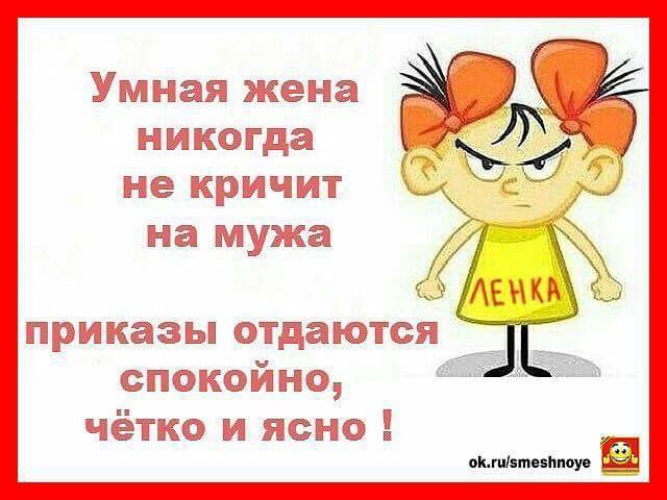 Жена никогда. Приколы про ленку и наташку. Умная жена никогда не кричит на мужа. Дразнилки про ленку. Вредная ленка.