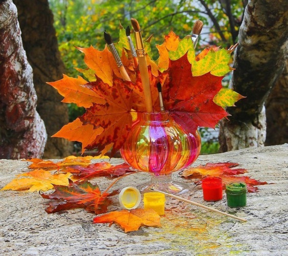 Фото Осенних Листьев В Вазе