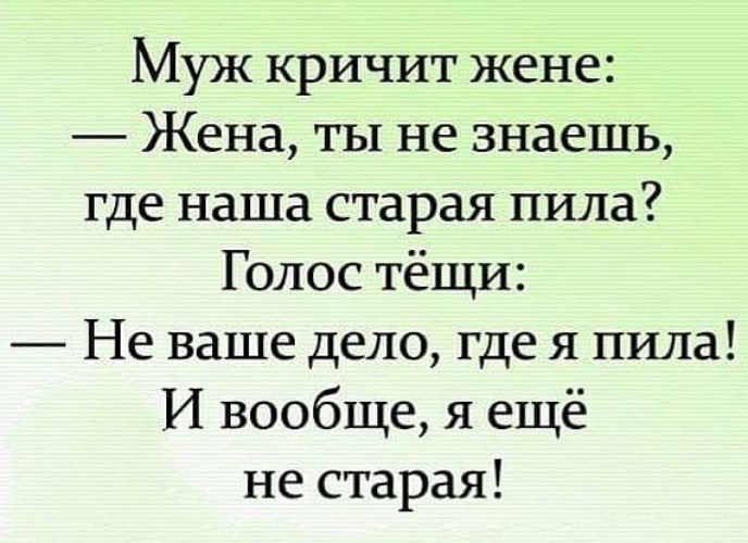 Я кричу на жену. Где наша Старая пила. Где наша Старая пила анекдот.