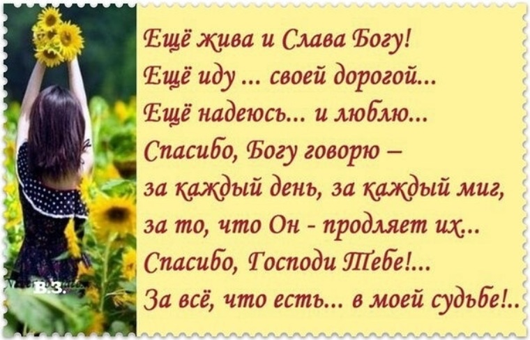 Слава шла. Еще жива Ислва Богу еще иду своей дорогой. Благодарность Богу в стихах. Стих благодарите Господа. День прожит и Слава Богу стихи.